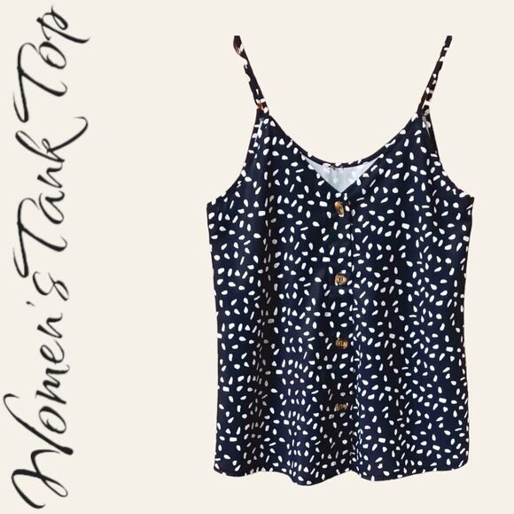 NWOT Women's Black& White Print Sleeveless Tank - Picture 1 of 11